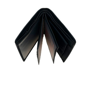 Portofel pentru barbati, Hassionses, piele naturala, negru, 10 x 23 cm