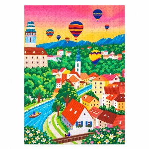 Puzzle Oras cu baloane cu aer cald, 500 piese, peisaj colorat, multicolor - Img 2