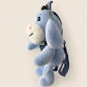 Rucsac jucarie din plus Magarusul Eeyore, cu bretele reglabile, buzunar cu fermoar si bandana, albastru, 40x25 cm - Img 4