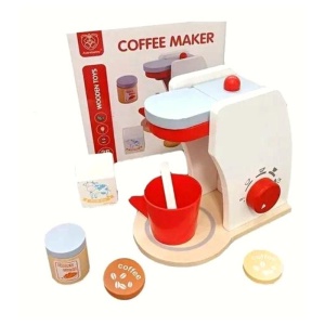 Set aparat de cafea din lemn pentru copii, Coffee Maker, 6 piese, 3 ani+ - Img 2