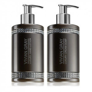 Set cadou Vivian Gray Crystals Gray, Unisex, Sapun lichid, 250 ml + Crema de maini, 250 ml - Img 2