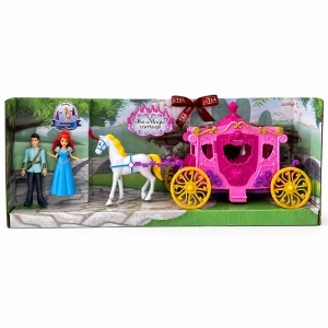Set de joaca Fashion Carriage cu caleasca, cal, print si printesa, lumini si muzica, 3+ ani - Img 5