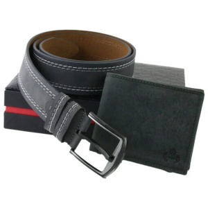 Set pentru barbati Regalo Reale, portofel și curea din piele naturala, in cutie eleganta, negru - Img 3