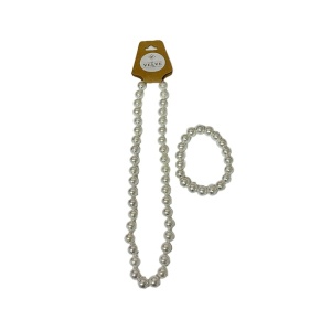 Set Pearls , colier si bratara din perle, Alb