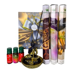 Set Relax Time, cu betisoare parfumate, uleiuri esentiale si suport Buddha