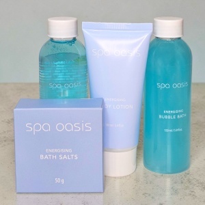 Set spa pentru femei, Oasis, cu prosop, gel de dus, lotiune de corp si sare de baie - Img 4