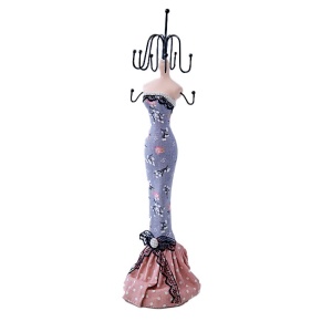 Suport in forma de papusa pentru accesorii, Gri/Crem, 31 cm