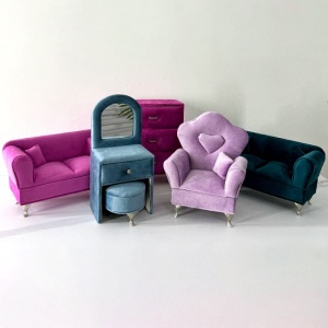 Suport bijuterii sub forma de mobilier, Canapea, Fucsia, 24x13cm