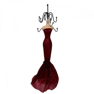 Suport bijuterii sub forma de silueta, Bordo, 39cm
