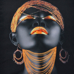 Tablou LED canvas Gold Chain cu leduri lumini 45 x 35 cm - Img 2
