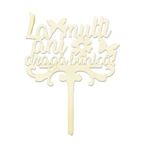 Topper, Ornament Decorativ din lemn "La multi ani, draga bunica!" - Img 1