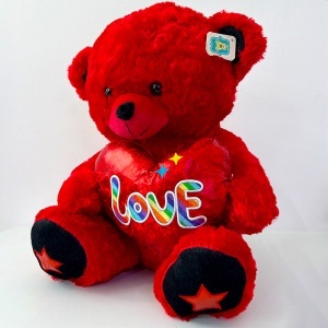 Ursulet de plus Amore, cu inimioara Love, rosu, inaltime 55 cm - Img 4