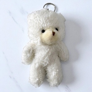 Ursulet de plus Leny, cu breloc, Inaltime 13 cm, Alb - Img 2