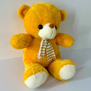Ursulet de plus Rony, cu fular, Inaltime 36 cm, Portocaliu