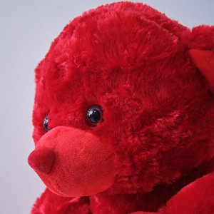 Ursulet de plus Twinkle, cu inimioara, inaltime 37 cm, Rosu