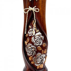 Vaza Decorativa din ceramica cu layout floral si snur realist, 60 cm 1