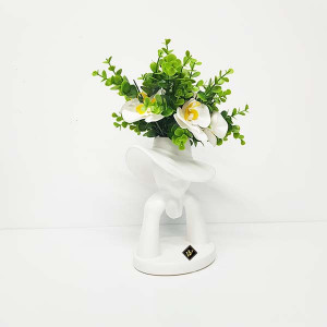 Vaza Venus Lady cu aranjament, white