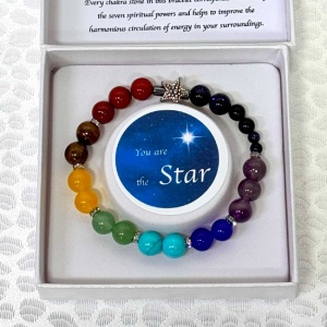 Bratara Chakra, "You are the Star" din pietre semipretioase in cutie cadou - Img 2