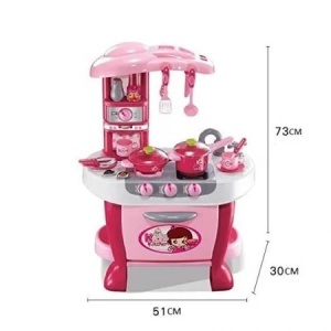 Bucatarie de jucarie copii Little Chef roz, set complet 31 piese, 73 cm - Img 3