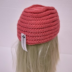 Caciula dama tip turban elegant, cu brosa, Roz