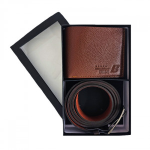 Cadou elegant pentru barbati Grand Touch, caseta cu portofel si curea din piele ecologica 1