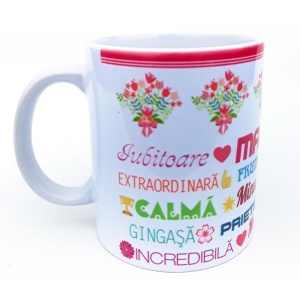 Cana ceramica, cu mesaj pentru mama
