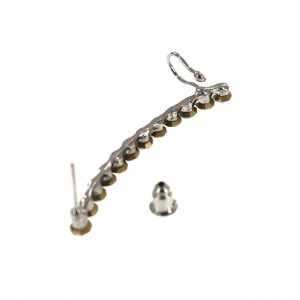 Cercel ear cuff pe toata urechea, Royal Pebbles argintiu pentru urechea dreapta