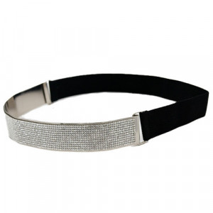 Curea metalica, lant, cu pietre, Bow- Argintiu
