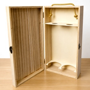 Cutie din lemn premium pentru 2 sticle de vin, gravata conac „Domeniu Viticol”, 35x19x10 cm - Img 4