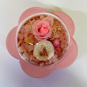 Cutie de bijuterii One Rose cu trandafiri criogenati, Roz