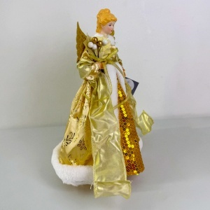 Decoraţiune de Craciun, Craiasa Zapezii, Varf de Brad, Auriu, 30cm - Img 3