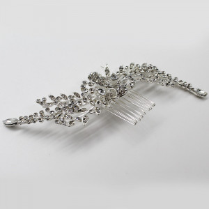 Diadema de par Lora, cu pietre semipretioase, argintie, DL014 - Img 4