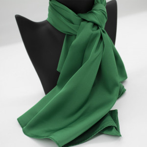 Esarfa de dama, din matase satinata, in cutie cadou, Verde2