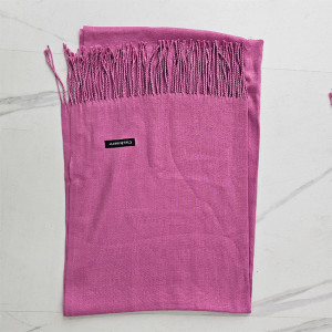 Esarfa tip sal Belladona, din material subtire, cu franjuri si emblema, Lila, 180x65 cm 2