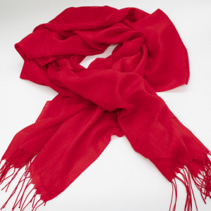 Esarfa tip sal, din material subtire cu casmir, in cutie cadou, Rosu2