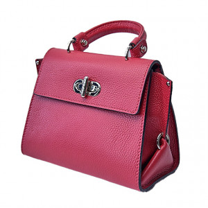 Geanta eleganta, PoshPurse, din piele naturala, de tip business si inchidere laterala, Fucsia