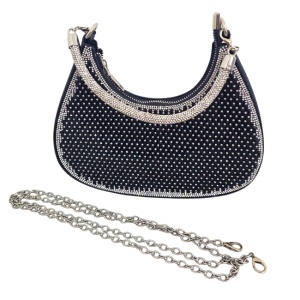 Geanta mini FIZ HOBO, pentru evenimente, cu toarta detasabila, Negru - Img 1