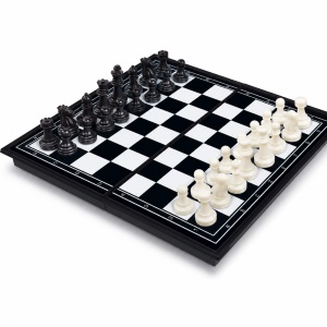 Mini joc de sah magnetic pliabil, cu tabla si piese, 17x9x3 cm - Img 4