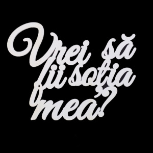 Ornament Decorativ din lemn "Vrei sa fii sotia mea?"