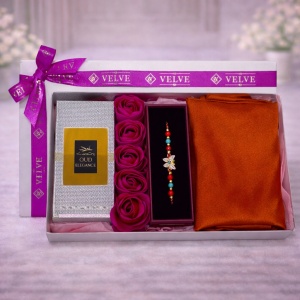 Pachet Lady, apa de parfum arabesc Oud Romancea femei 50 ml, trandafiri din sapun, esarfa dama, bratara cu snur, Fucsia