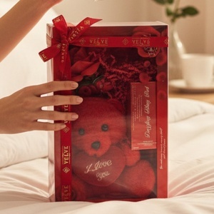 Pachet Special Valentine "I Love You", ursulet plus Ily, apa de parfum 30 ml si trandafir decorativ, in cutie cu fereastra - Img 7