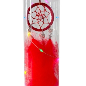 Prinzator de vise in suport din plastic, cu LED, DreamCatcher Rosu