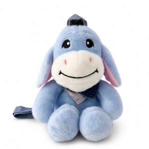 Rucsac jucarie din plus Magarusul Bluey, cu bretele reglabile, buzunar cu fermoar si bandana, albastru ultra-soft