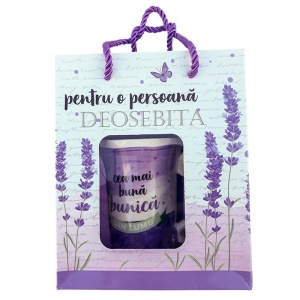 Set Cana ceramica si lingurita, cu mesaj pentru bunica