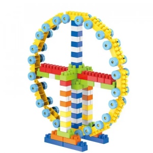 Set constructie copii 320 piese multicolor Blocks World, jucarie STEM educativa 3+ ani - Img 3