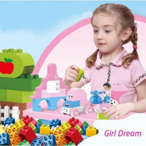 Set constructie copii cu masuta Girl Dream 100 piese, jucarie educativa 3+ ani - Img 6