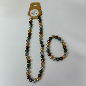 Set Pearls , colier si bratara din perle, Multicolor