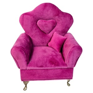 Suport bijuterii elegant in forma de fotoliu fucsia, 20x16cm - Img 3