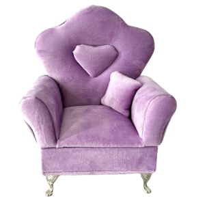 Suport bijuterii sub forma de mobilier, Fotoliu, Lila, 20x16cm