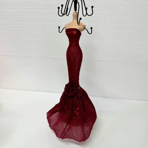 Suport bijuterii sub forma de silueta, Bordo, 39cm